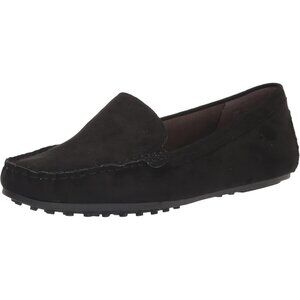 Aerosoles Women Black Faux SuedeClosed Rounded Toe Over Drive Flats Loafer Shoes